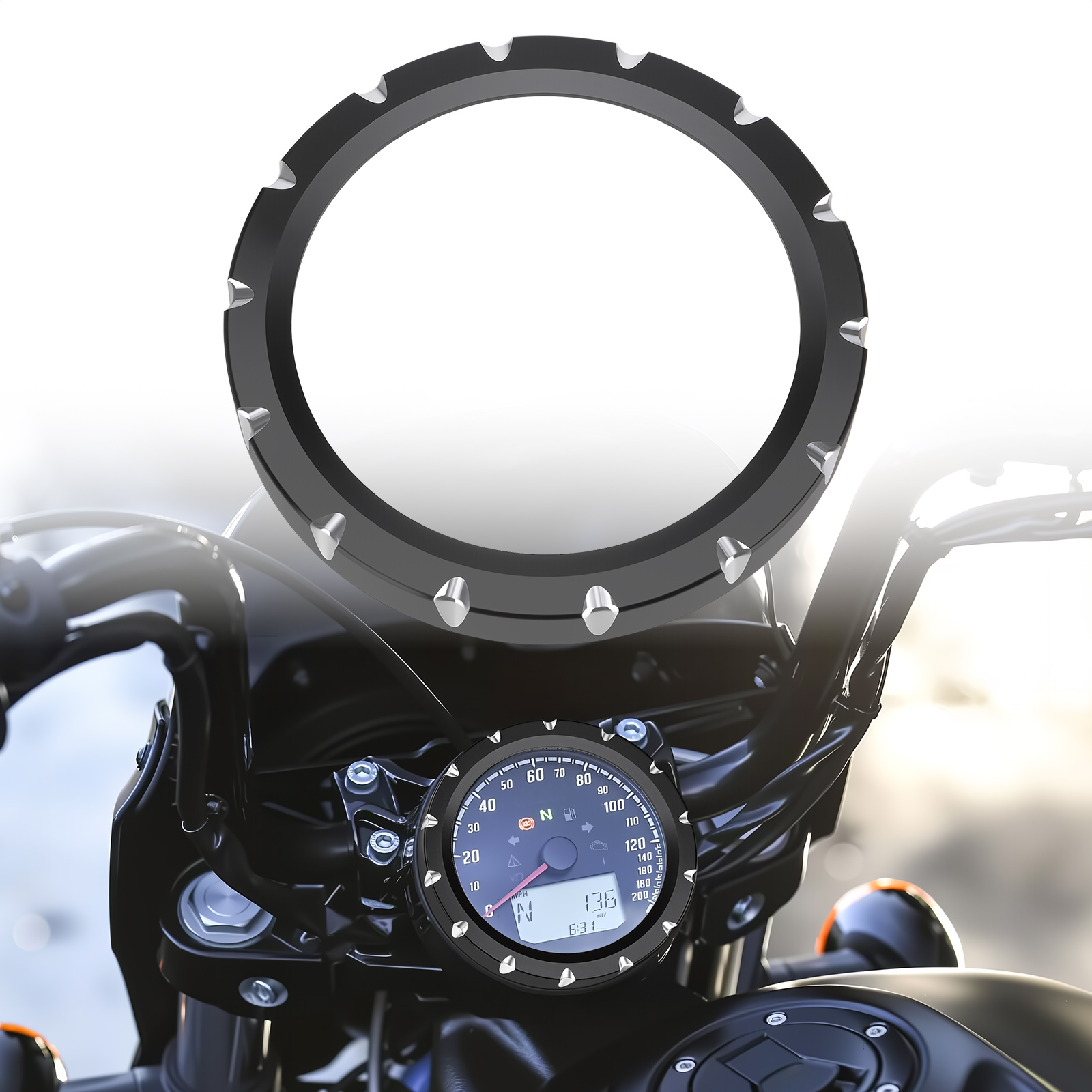 Musical Instrument Of India - วงแหวนตกแต่งมาตรวัดความเร็วรถจักรยานยนต์ ฝาครอบมาตรวัด สำหรับ Indian Scout 2015-2024,