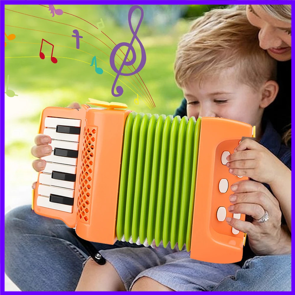 Musical Instrument Project - ของเล่นเด็กแบบแอคคอร์เดียน 10 คีย์ 8 เบส เครื่องดนตรีเพื่อการศึกษาสำหรับเด็กวัยหัดเดิน