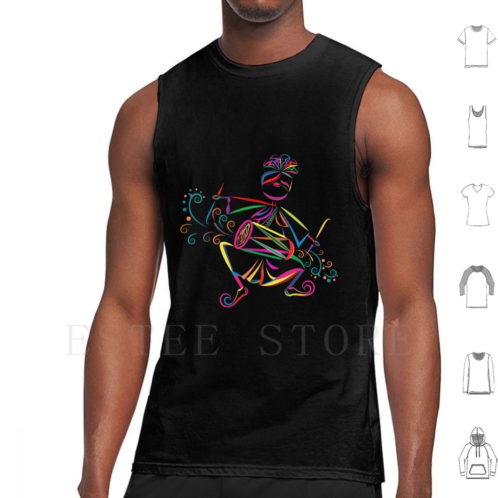 Dhol Player Tank Tops Vest Sle - Musical Instrument Of India บทวิจารณ์และราคา