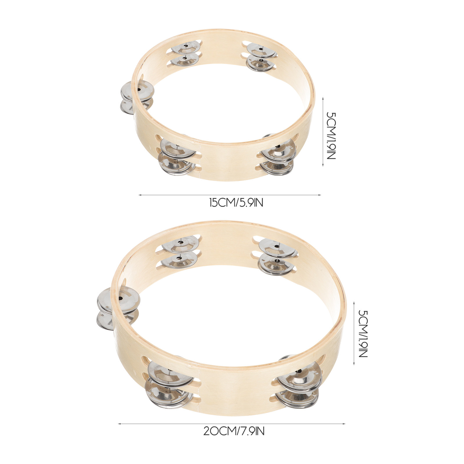 แทมบูรีนแบบถือมือ 2 ชิ้น ทนทาน - Musical Instrument Family บทวิจารณ์และราคา